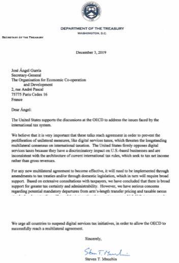US response to OECDs Unified Approach